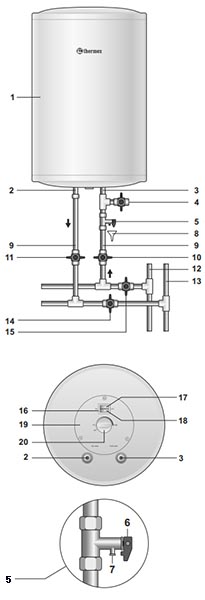 схема бойлера Термекс IRP 80 V