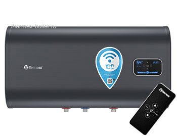 Водонагреватель THERMEX ID 80H PRO Wi-Fi с пультом дистанционного управления, настенный, горизонтальный, плоский, объемом 80 литров в СПБ